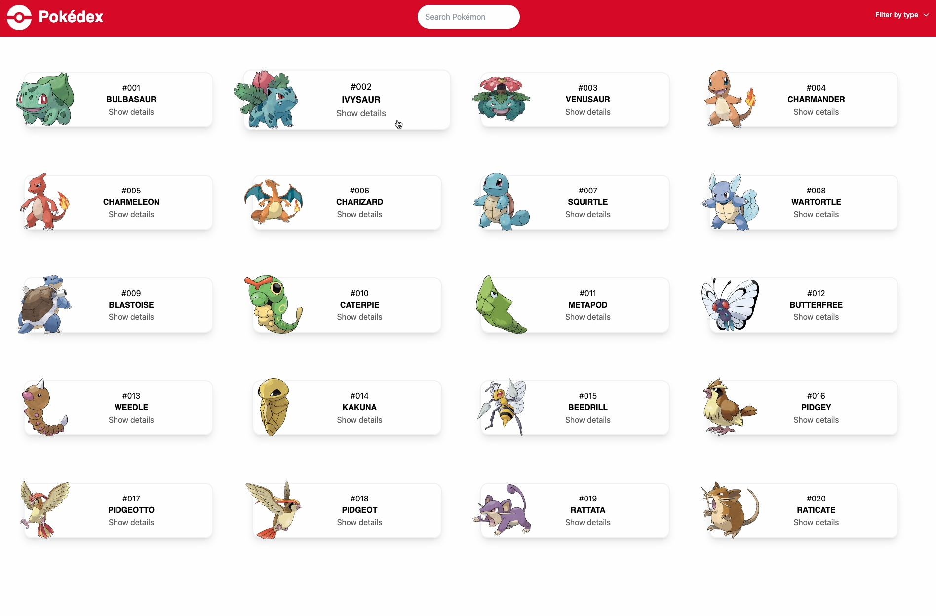 Pokedex project