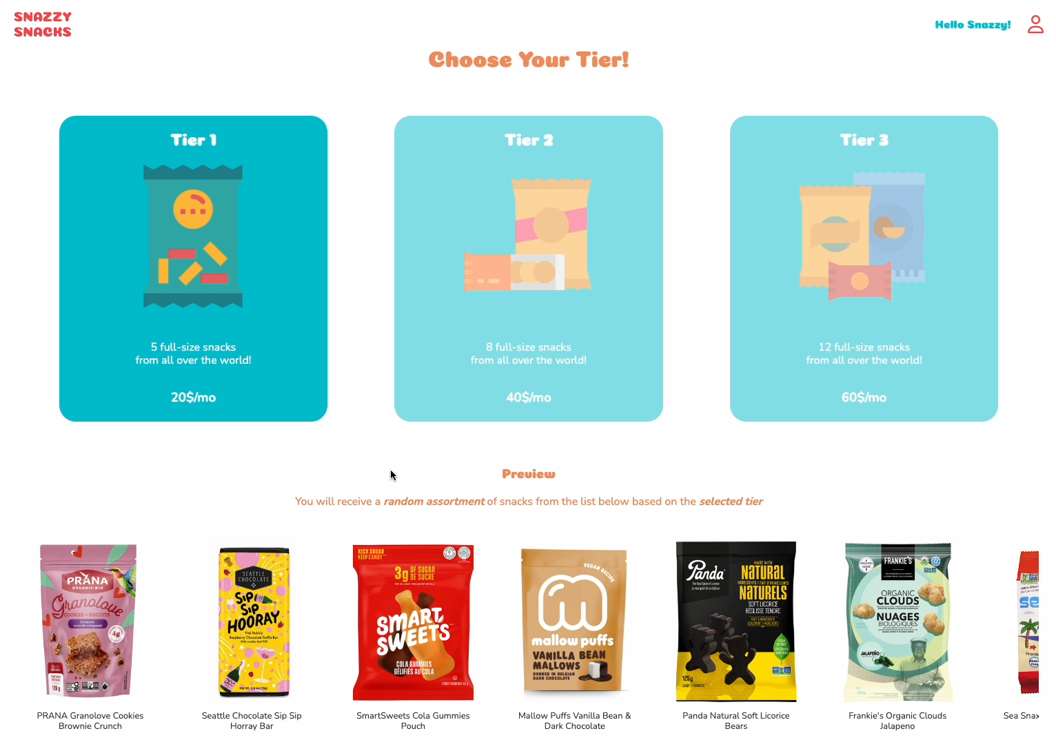Snazzy Snacks project